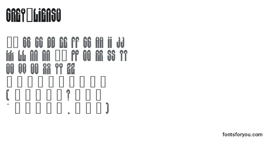Czcionka Greyaliensw – alfabet, cyfry, specjalne znaki