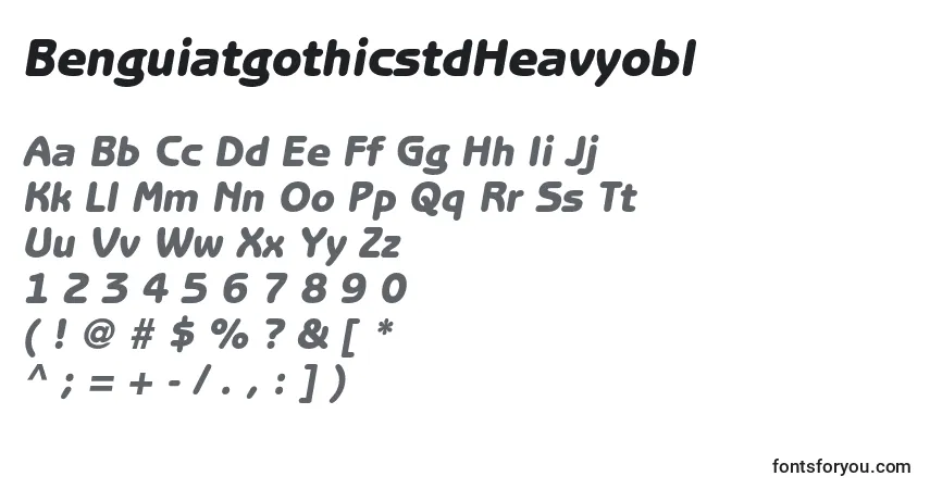 Czcionka BenguiatgothicstdHeavyobl – alfabet, cyfry, specjalne znaki