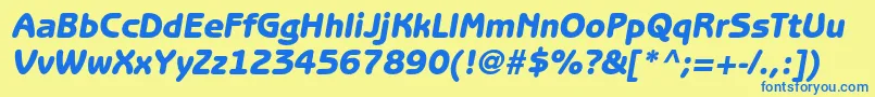 BenguiatgothicstdHeavyobl Font – Blue Fonts on Yellow Background