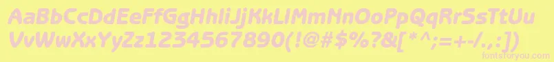 BenguiatgothicstdHeavyobl Font – Pink Fonts on Yellow Background