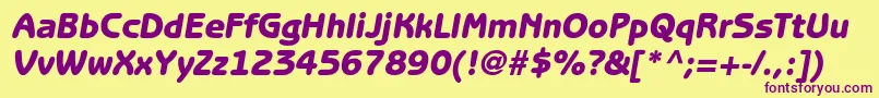 BenguiatgothicstdHeavyobl Font – Purple Fonts on Yellow Background