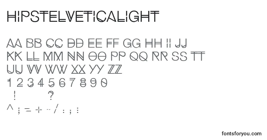 Schriftart HipstelveticaLight – Alphabet, Zahlen, spezielle Symbole