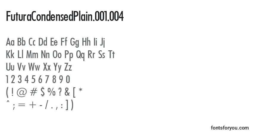 Czcionka FuturaCondensedPlain.001.004 – alfabet, cyfry, specjalne znaki