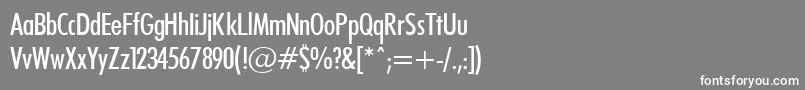 フォントFuturaCondensedPlain.001.004 – 灰色の背景に白い文字