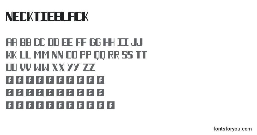 A fonte NecktieBlack – alfabeto, números, caracteres especiais