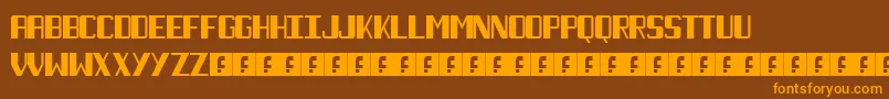 NecktieBlackフォントについての詳細 フォントNecktieBlack – オレンジ色の文字が茶色の背景にあります。