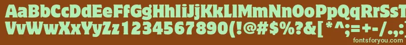 MottercorpusstdSemicond Font – Green Fonts on Brown Background