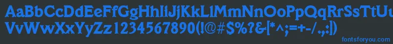 VeracruzlhBold Font – Blue Fonts on Black Background
