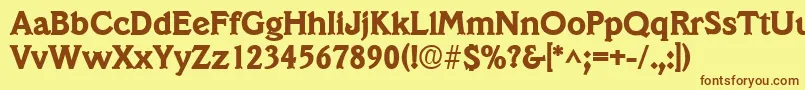 VeracruzlhBold Font – Brown Fonts on Yellow Background