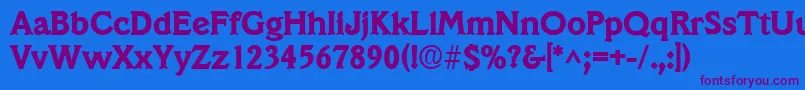 VeracruzlhBold Font – Purple Fonts on Blue Background