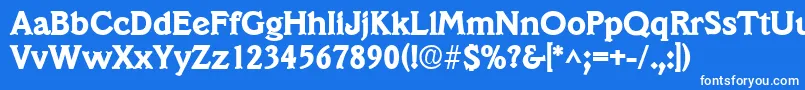 Więcej informacji o czcionce VeracruzlhBold Czcionka VeracruzlhBold – białe czcionki na niebieskim tle