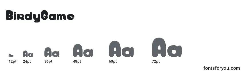 BirdyGame Font Sizes