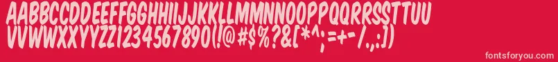 KomikaTitleTall Font – Pink Fonts on Red Background