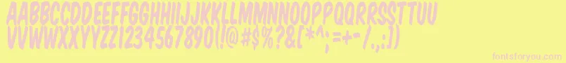 KomikaTitleTall Font – Pink Fonts on Yellow Background