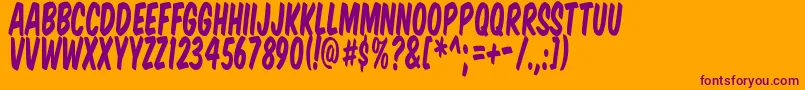 KomikaTitleTall Font – Purple Fonts on Orange Background