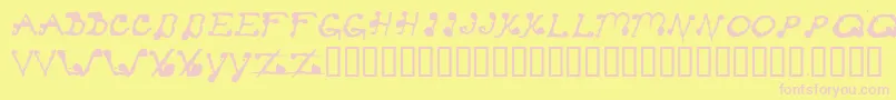 StayClear-fontti – vaaleanpunaiset fontit keltaisella taustalla