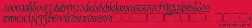 RellanicBold-Schriftart – Schwarze Schriften auf rotem Hintergrund