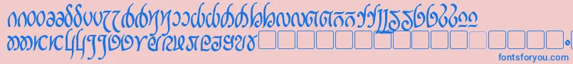 RellanicBold-Schriftart – Blaue Schriften auf rosa Hintergrund