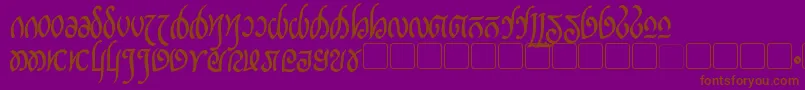 RellanicBold-Schriftart – Braune Schriften auf violettem Hintergrund