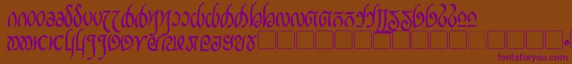 RellanicBold-Schriftart – Violette Schriften auf braunem Hintergrund