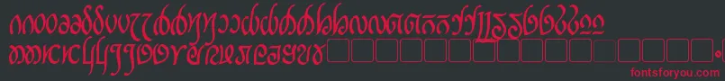 Czcionka RellanicBold – czerwone czcionki na czarnym tle