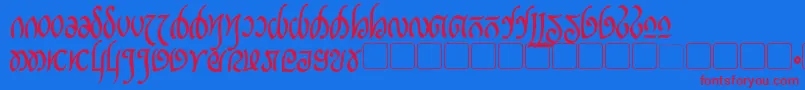 RellanicBold Font – Red Fonts on Blue Background