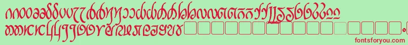 Czcionka RellanicBold – czerwone czcionki na zielonym tle