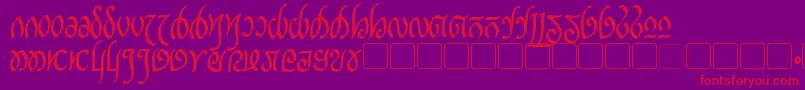 RellanicBold-Schriftart – Rote Schriften auf violettem Hintergrund