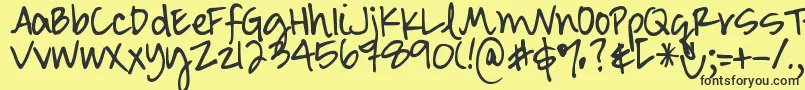 Шрифт DjbSmartyPants – чёрные шрифты на жёлтом фоне