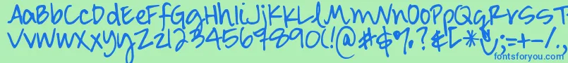 DjbSmartyPants Font – Blue Fonts on Green Background