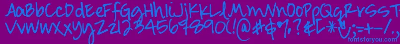 DjbSmartyPants Font – Blue Fonts on Purple Background