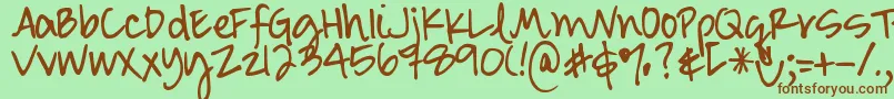 DjbSmartyPants Font – Brown Fonts on Green Background