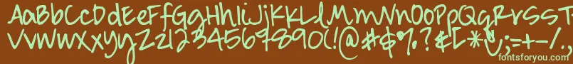 DjbSmartyPants Font – Green Fonts on Brown Background