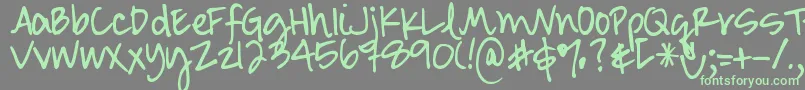 フォントDjbSmartyPants – 灰色の背景に緑のフォント