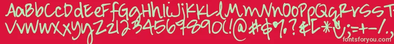 DjbSmartyPants Font – Green Fonts on Red Background