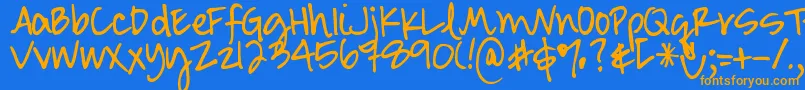 DjbSmartyPants Font – Orange Fonts on Blue Background