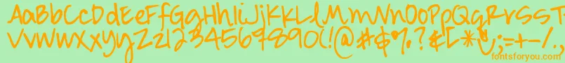 Шрифт DjbSmartyPants – оранжевые шрифты на зелёном фоне