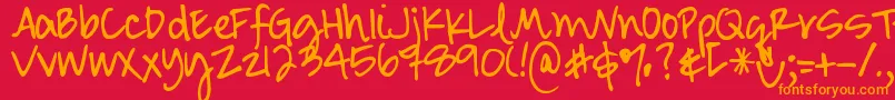 Police DjbSmartyPants – polices orange sur fond rouge