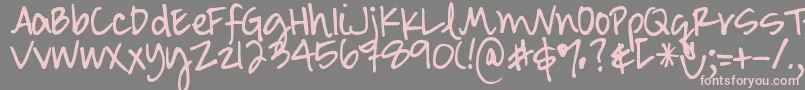 DjbSmartyPants-Schriftart – Rosa Schriften auf grauem Hintergrund