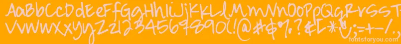 DjbSmartyPants Font – Pink Fonts on Orange Background