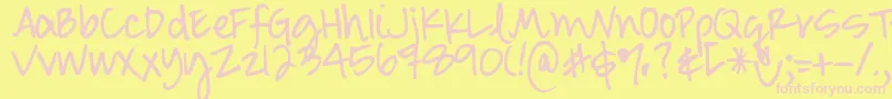 DjbSmartyPants Font – Pink Fonts on Yellow Background