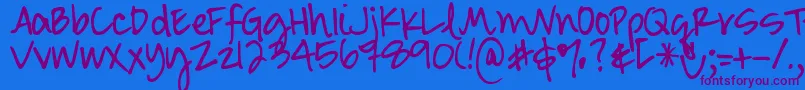 DjbSmartyPants Font – Purple Fonts on Blue Background