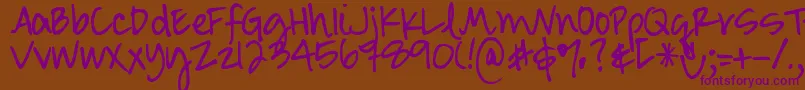 DjbSmartyPants Font – Purple Fonts on Brown Background