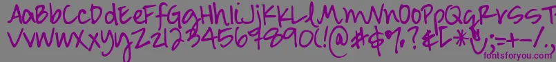 DjbSmartyPants Font – Purple Fonts on Gray Background