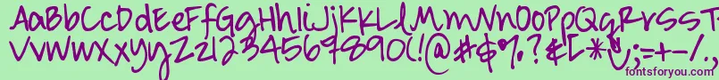 Police DjbSmartyPants – polices violettes sur fond vert