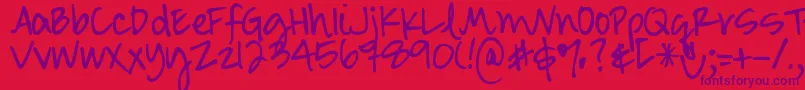DjbSmartyPants Font – Purple Fonts on Red Background