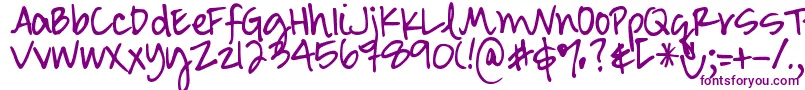 DjbSmartyPants-Schriftart – Violette Schriften auf weißem Hintergrund