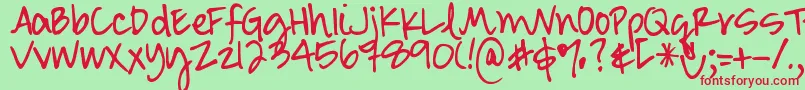 DjbSmartyPants Font – Red Fonts on Green Background