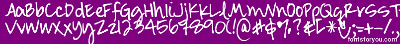 フォントDjbSmartyPants – 紫の背景に白い文字