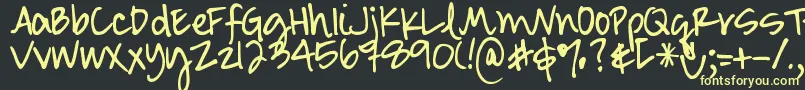 Fonte DjbSmartyPants – fontes amarelas em um fundo preto